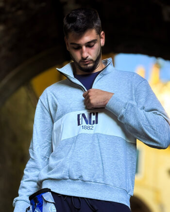 Felpa Unisex Zip 3/4 Grigia ENCI